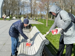 У мемориала «Ополченцы» в Пушкине дали старт общегородскому субботнику.