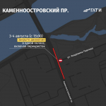 На Каменноостровском проспекте ведётся ремонт дороги