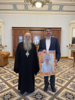 Традиционная встреча по итогам прошедшего года митрополита Санкт-Петербургского и Ладожского Варсонофия с ректором РХГА, профессором Дмитрием Кирилловичем Богатырёвым