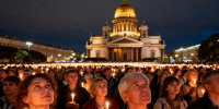 Тысячи петербуржцев встретили Пасху в Казанском и Никольском соборах - Peterburg2.Ru