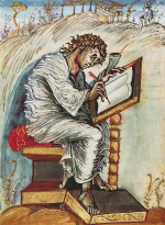 Евангелист Матфей. Рукописное Евангелие Эббона. Реймс. 816–835 годы